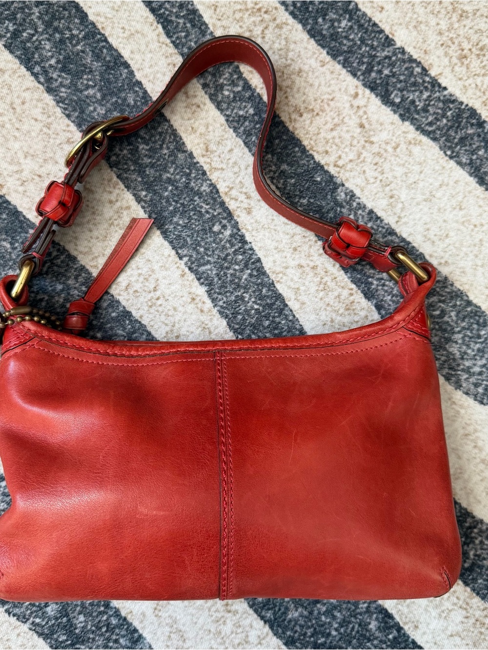 vintage Coach Bleecker small leather shoulder bag red EUC rare - Picture 3 of 9